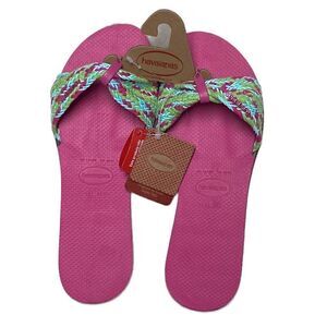 Havaianas Pink Flux Flip Flop Slide NWT
